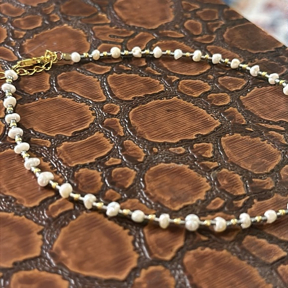Essential Ritual Pearl & 18K Gold Plate Sterling Silver Adjustable Charm Anklet. - Picture 5 of 5